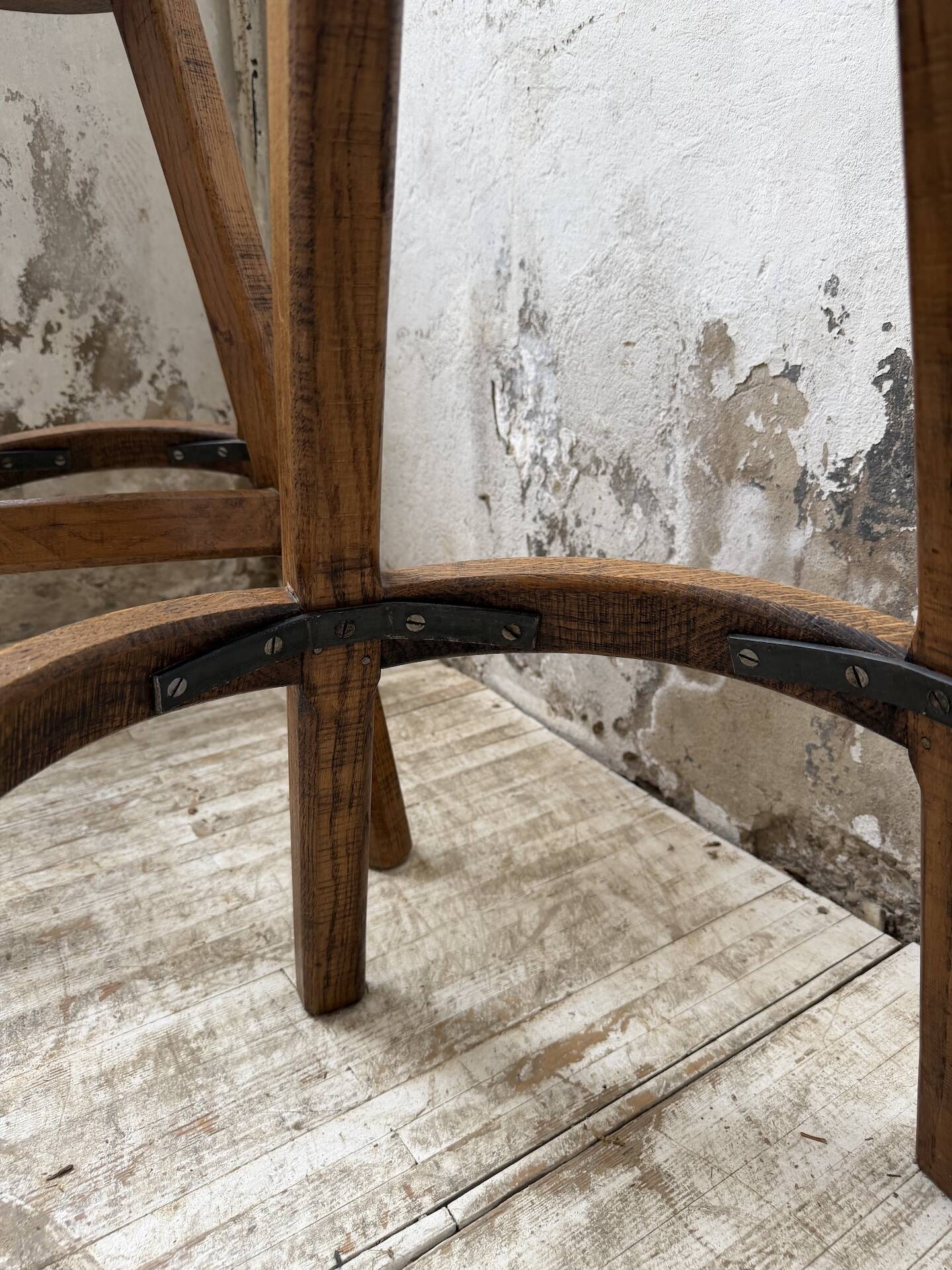 Pair of Henri Bataille stools in oak