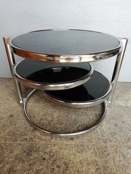 1970 design coffee table with 3 trays