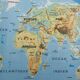 Old school MDI map: The world, political planisphere and relief.