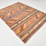 Tapis Kilim Vintage tissé à la main 6x8, 177x242Cm