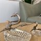 Crystal/silver metal set -pepper-salt-gravy boat – swan
