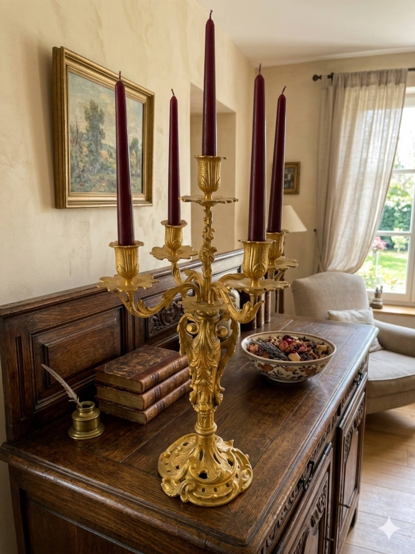 Louis XV style chandelier in gilded bronze