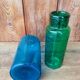 Duo de vase en verre bleu et vert