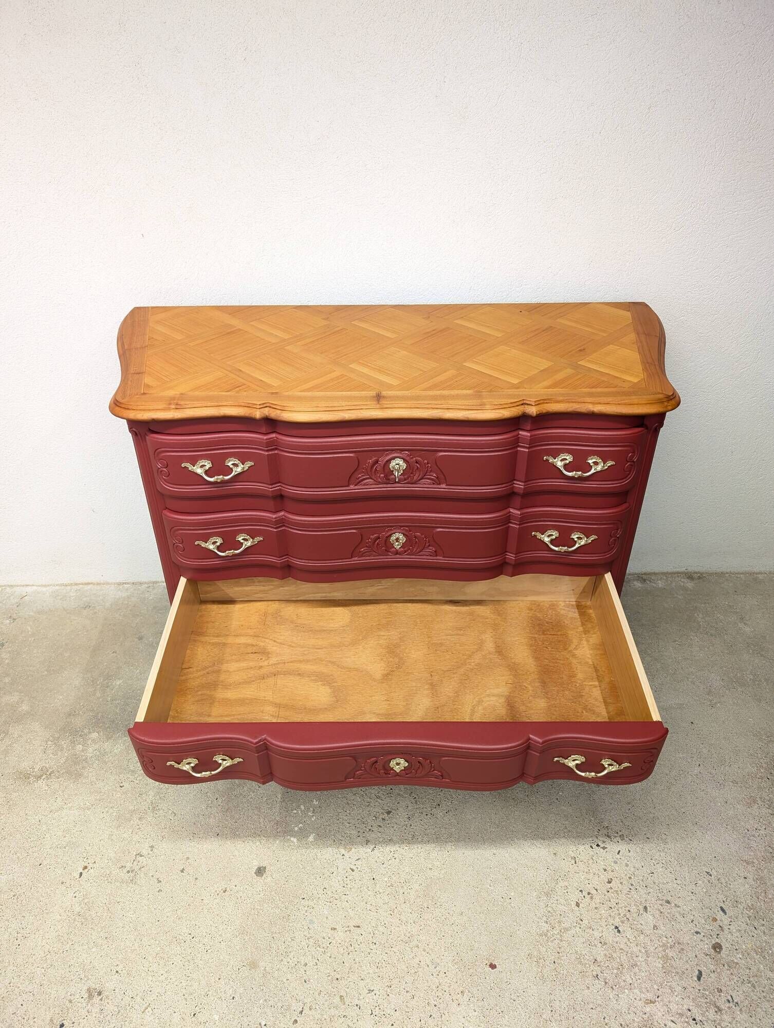 Vintage cherry wood commode refurbished