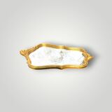 Vintage shell mirror in golden resin - 52 x 33 cm