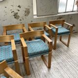 Set of 6 oak chairs with armrests Ate Van Apeldoorn
