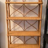 Vintage rattan and wicker shelf 70s