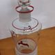 Glasses and carafe decorated with red Christmas reindeer and white granita 60's