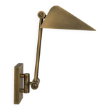 Applique vintage orientable, laiton brossé, France, 1970