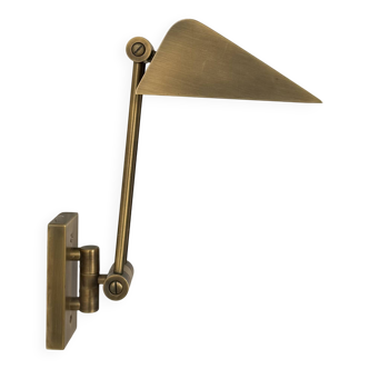 Vintage adjustable wall light, brushed brass, France, 1970