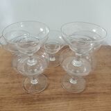 7 vintage cut champagne glasses