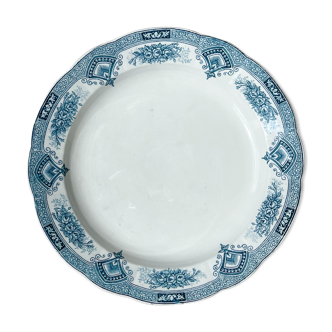 Vintage round dish Terre de fer ONNAING model "PRINTEMPS"