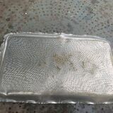Large rectangular tray in vintage, artisanal and oriental hammered metal