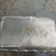 Large rectangular tray in vintage, artisanal and oriental hammered metal