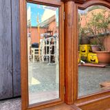 Coiffeuse en bois et miroir triptyque