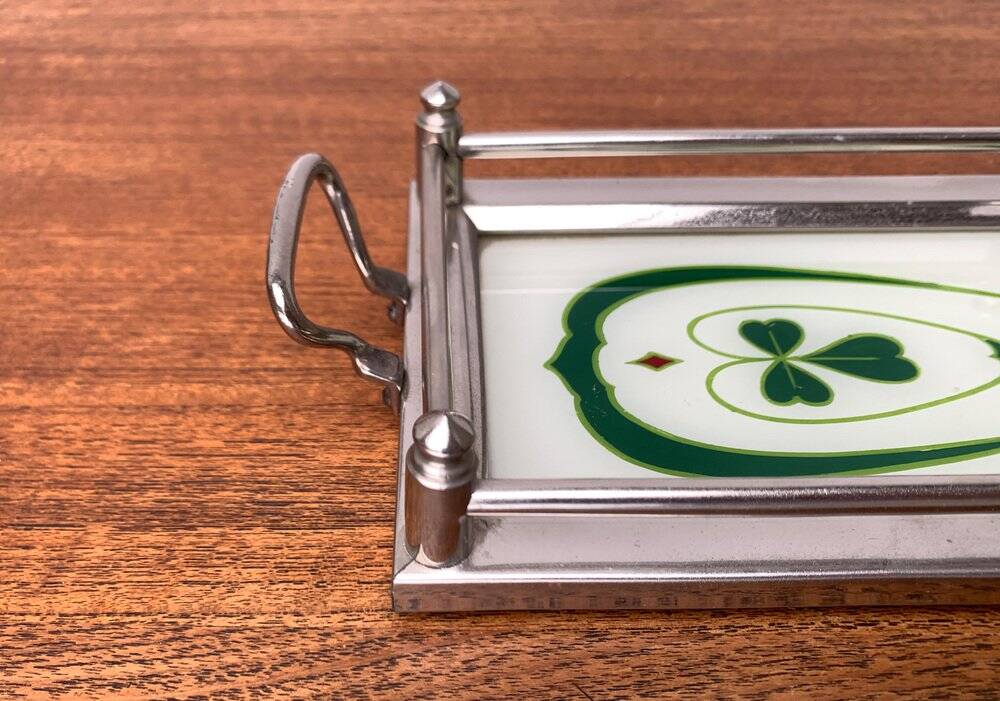 Metal and glass plateau Art Deco / Art Nouveau