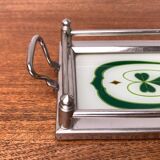 Metal and glass plateau Art Deco / Art Nouveau