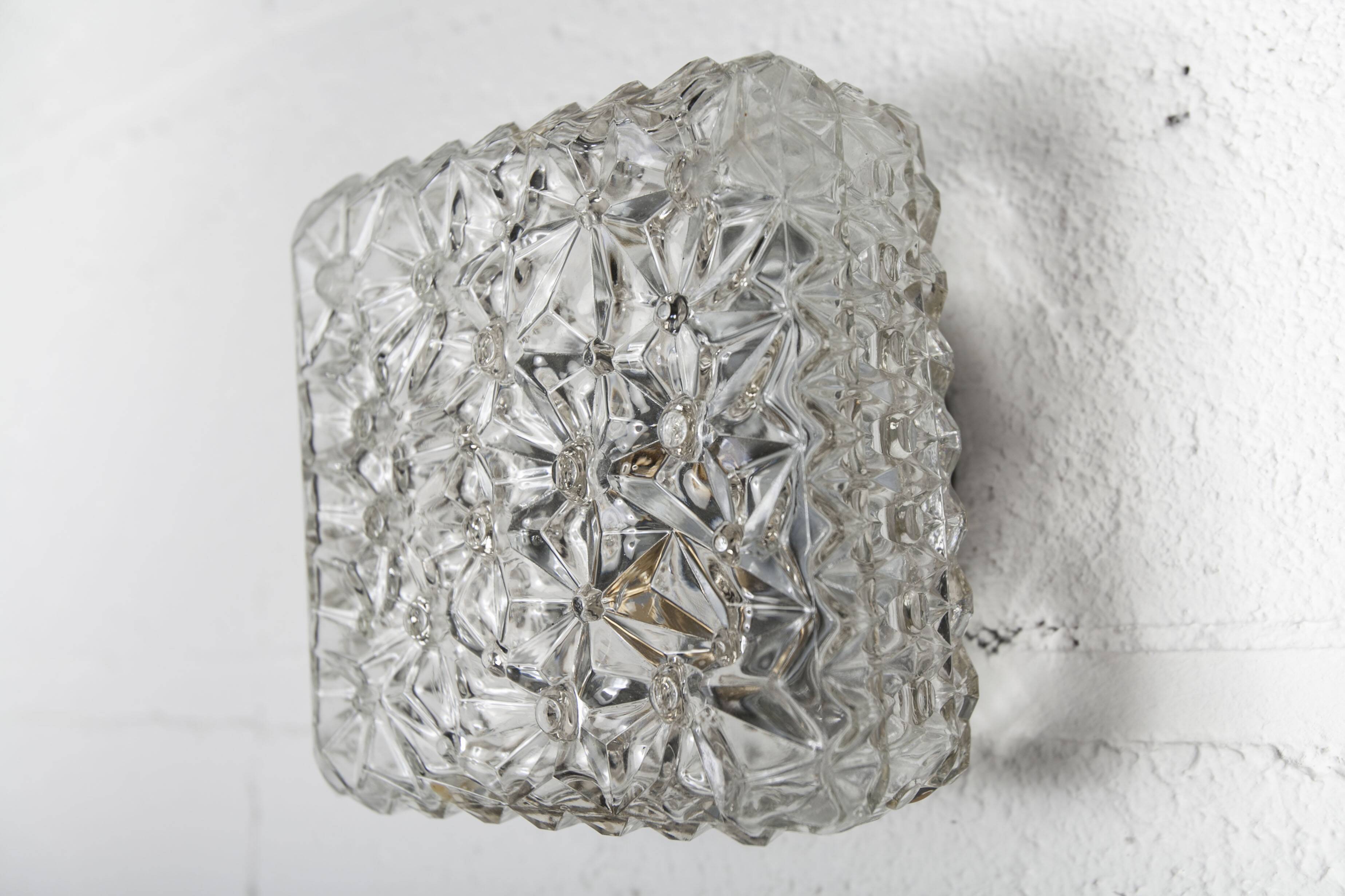 Square ceiling or wall light 1970 space age