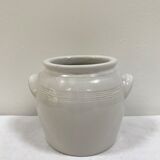 White pot in glazed stoneware