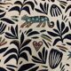 Set of 4 vintage wooden and fabric chairs, 1970