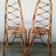 Paire de chaises en bambou et rotin années 70