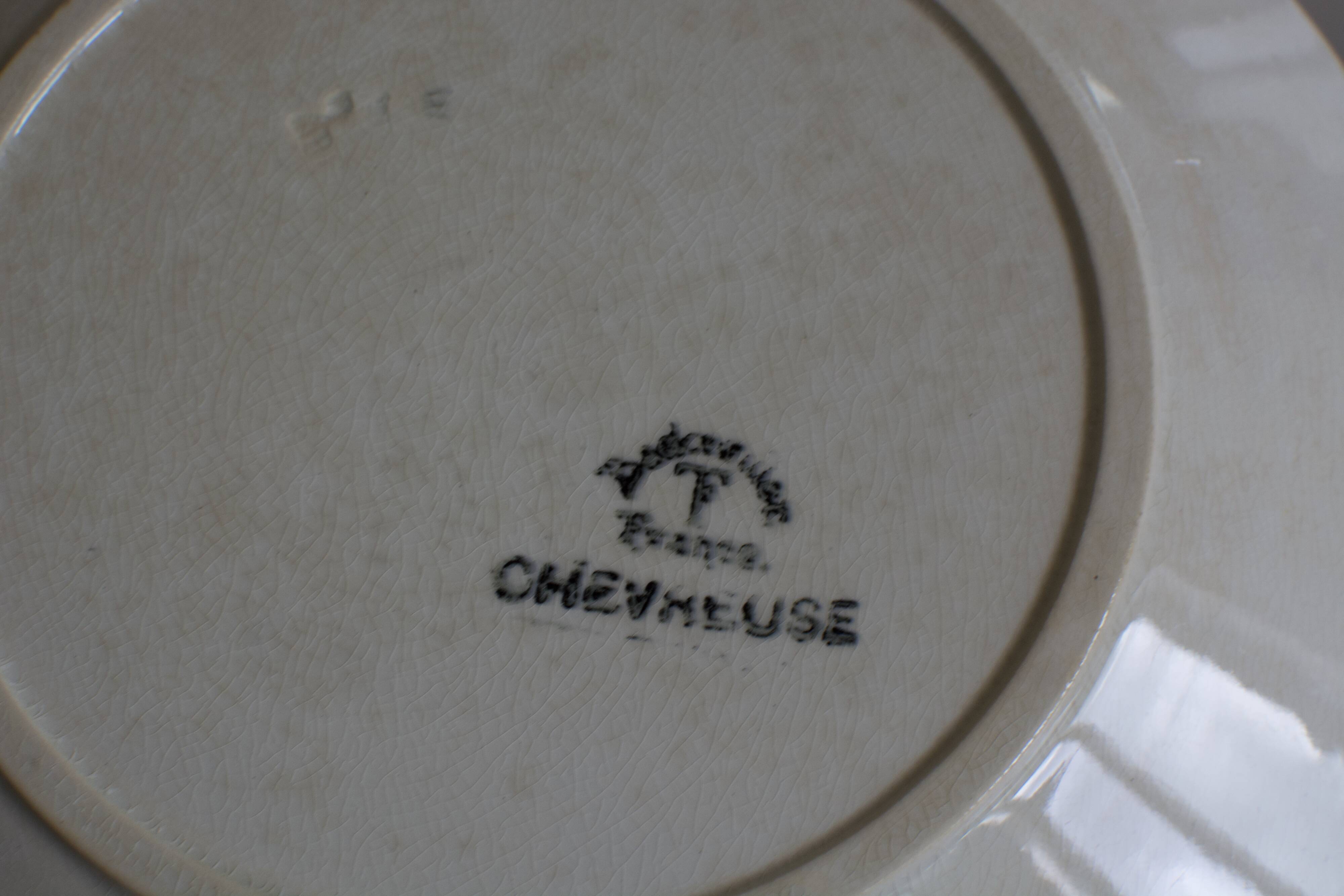 Old plates Badonviller blue flowers