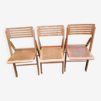 Set de 3 chaises pliantes Pays-bas 1970's