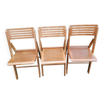 Set de 3 chaises pliantes Pays-bas 1970's