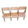 Set de 3 chaises pliantes Pays-bas 1970's