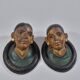 Pair of antique ceramic portrait busts from Rajasthan
