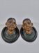Pair of antique ceramic busts representing portraits from Rajasthan.
