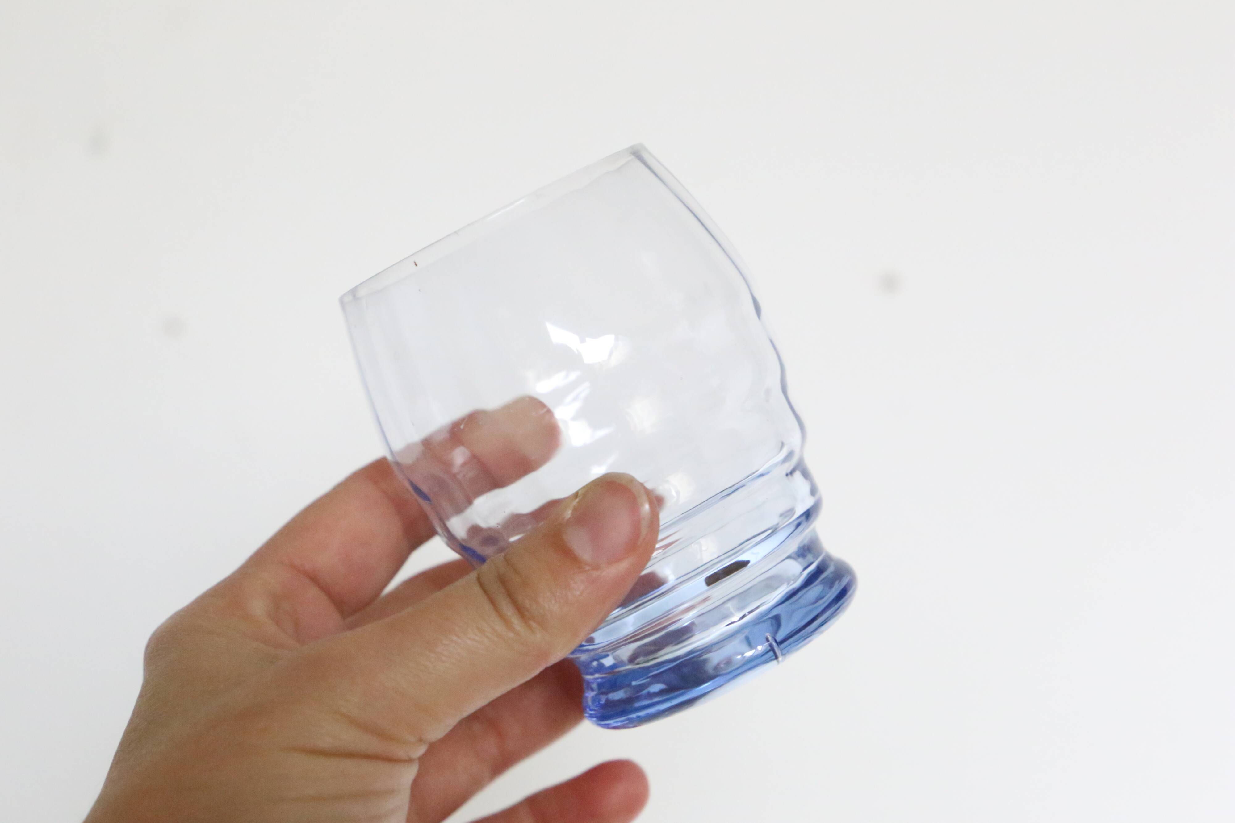 Blue water glasses x5, art deco, delicate, antique, ancient