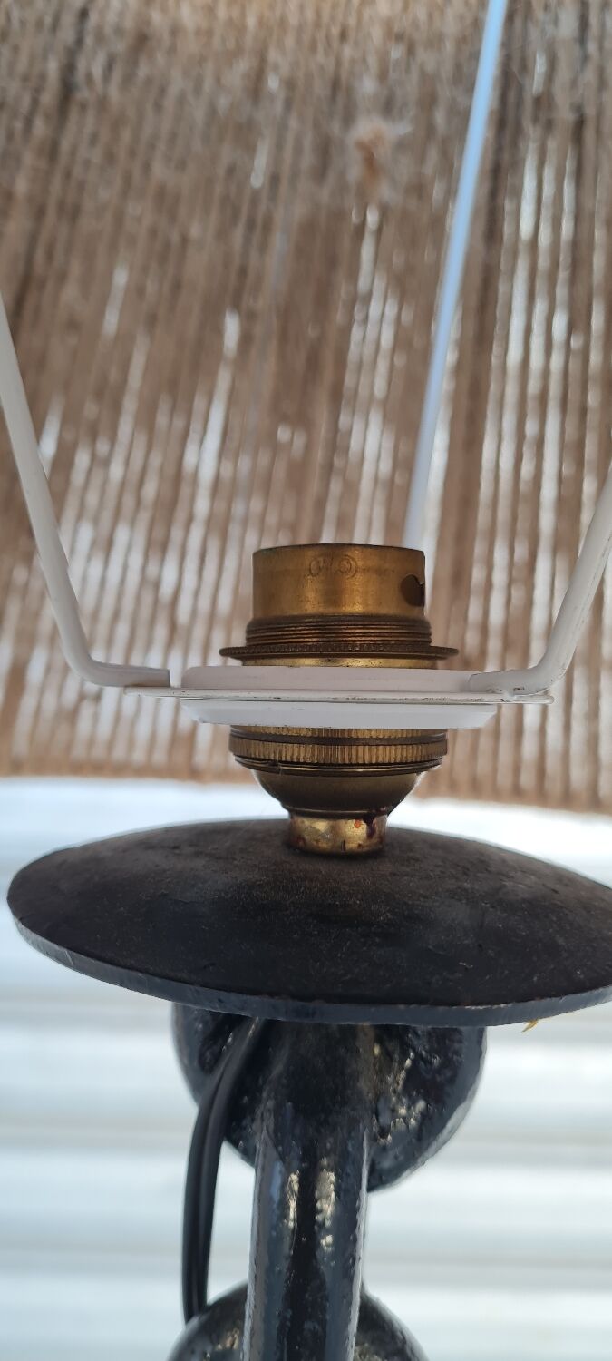 Vintage iron chain floor lamp from the 1950s