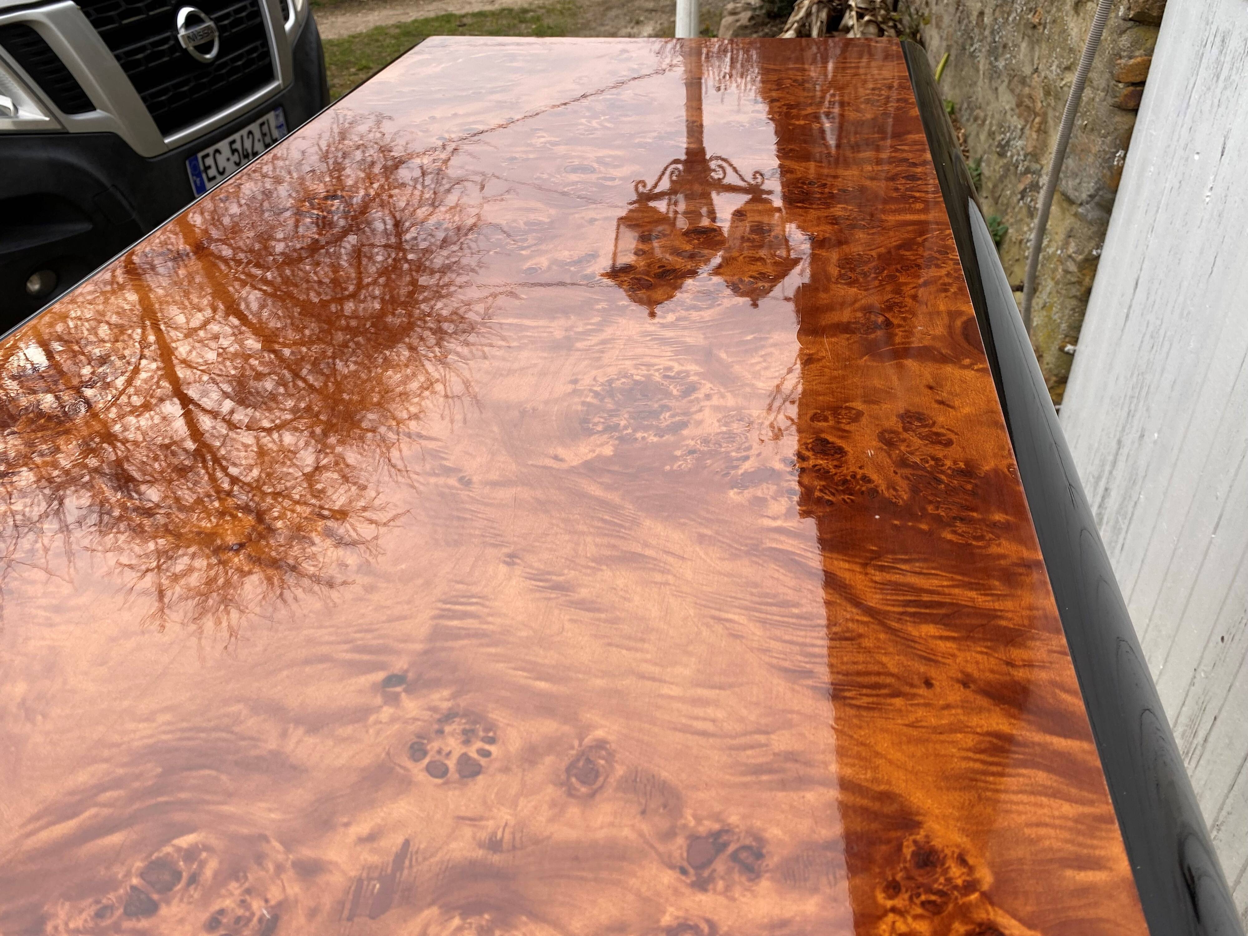N1 coffee table in vintage 70s elm burl