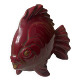 Poisson en faïence, Art Déco signé Géo Condé