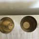 4 'love' metal vases