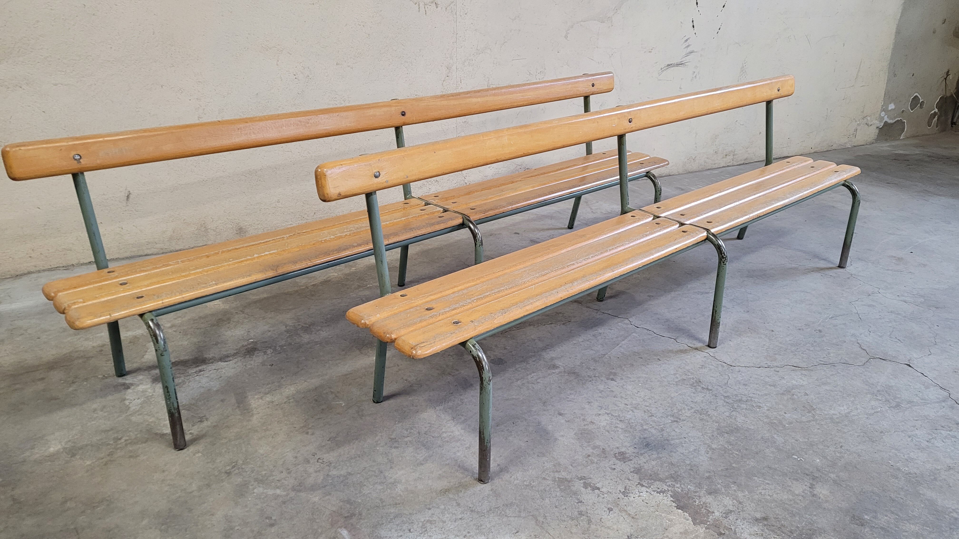 Pair of kindergarten benches for children made in 1950