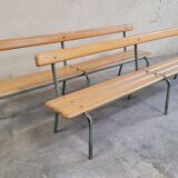 Paire de bancs d'école maternelle enfant fabrication 1950