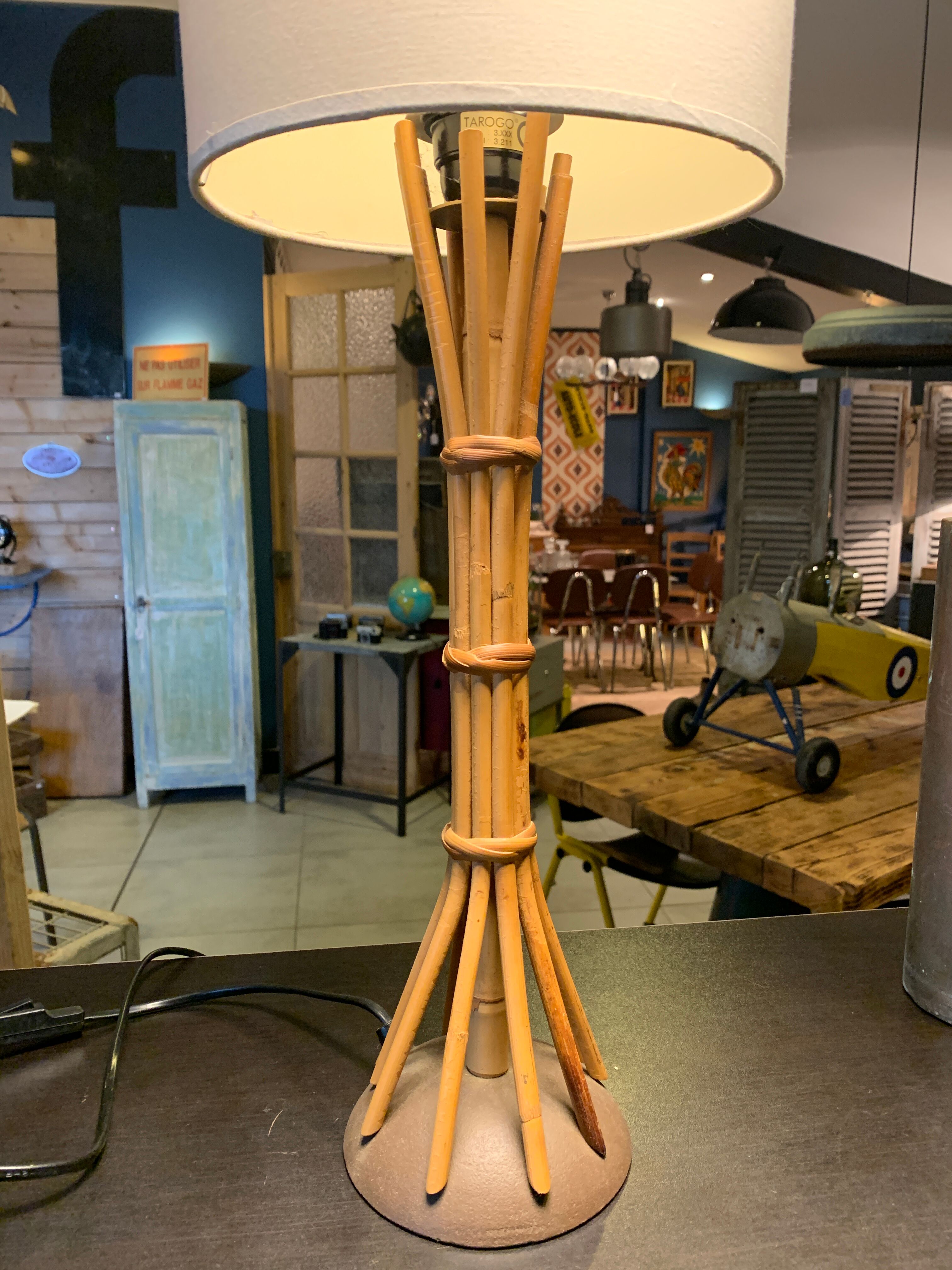 Vintage rattan lamp