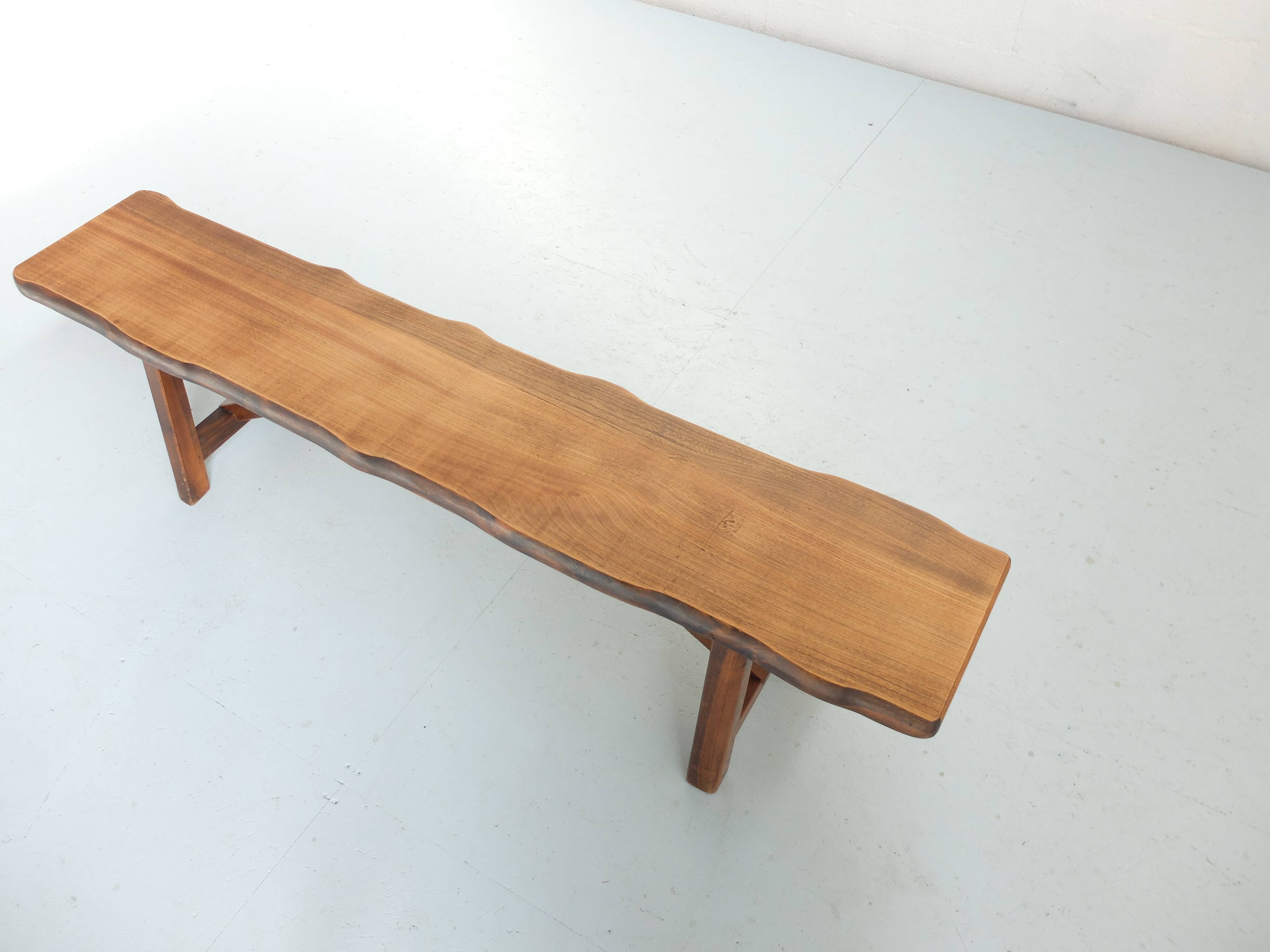Massive oak bench published by Aranjou 1970
