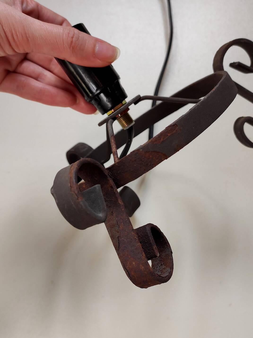 Large vintage glass mosaic egg lamp