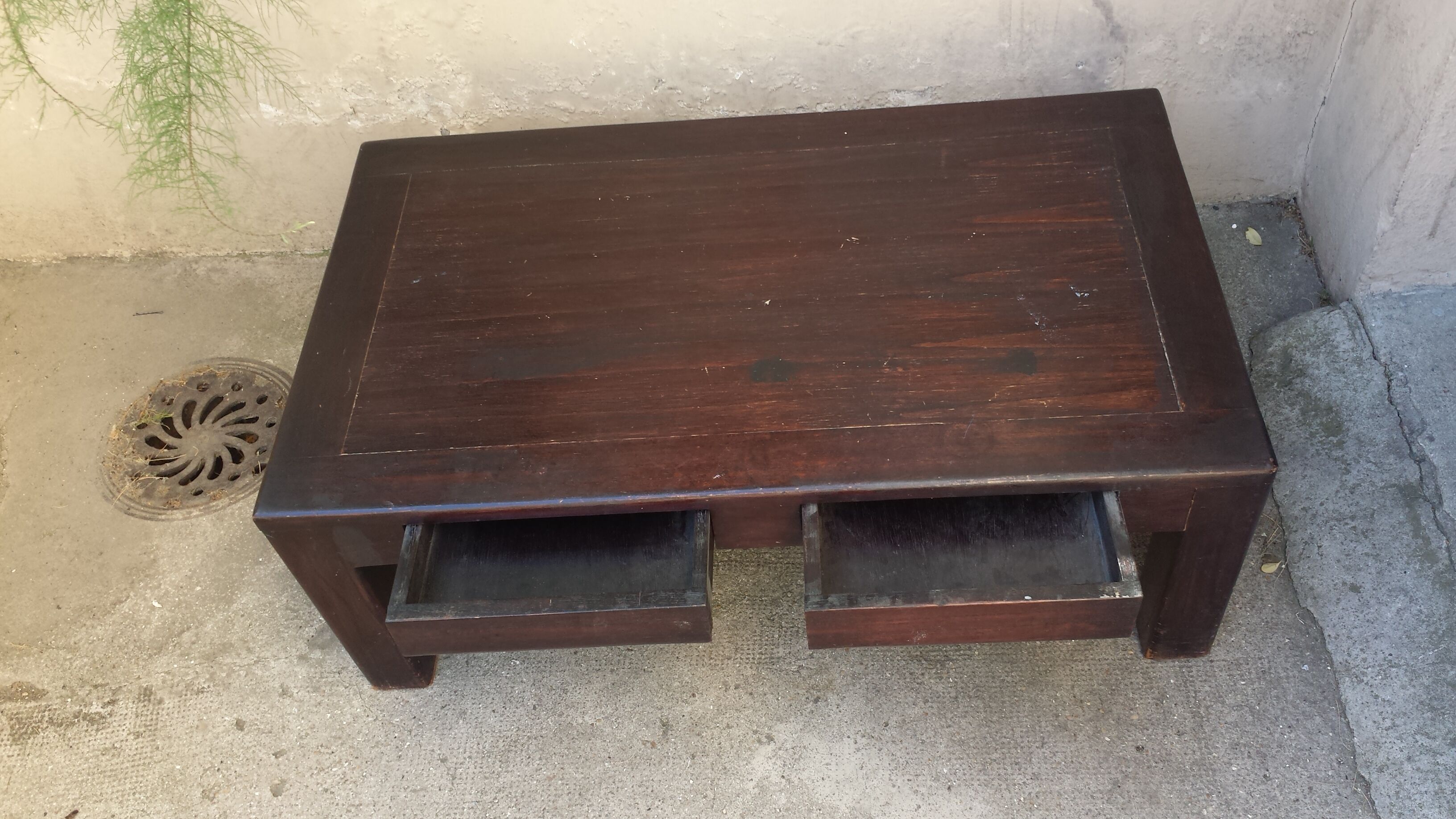 Low wooden vintage table