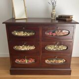 Commode grainetier en bois exotique