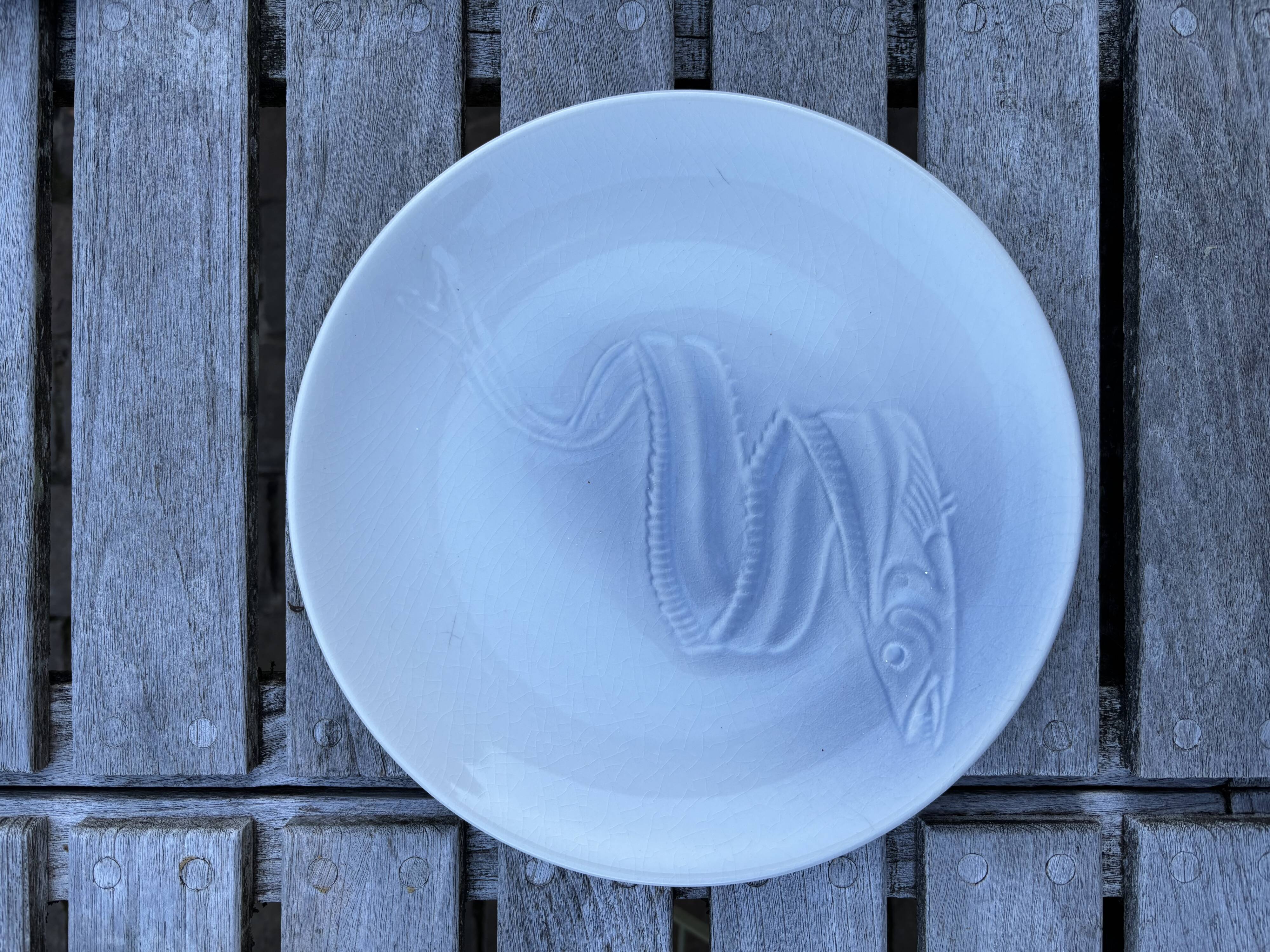 12 Saint Amand fish plates, Ocean model
