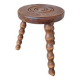 Tabouret tripode bois pied bobine