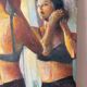 "The earring" oil on canvas signed Patrice Landauer