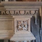 19th-century oak castle fireplace