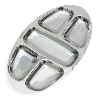 Plateau compartimenté inox, 1970s