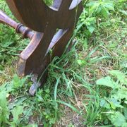 Jardinière bois fer forgé et zinc