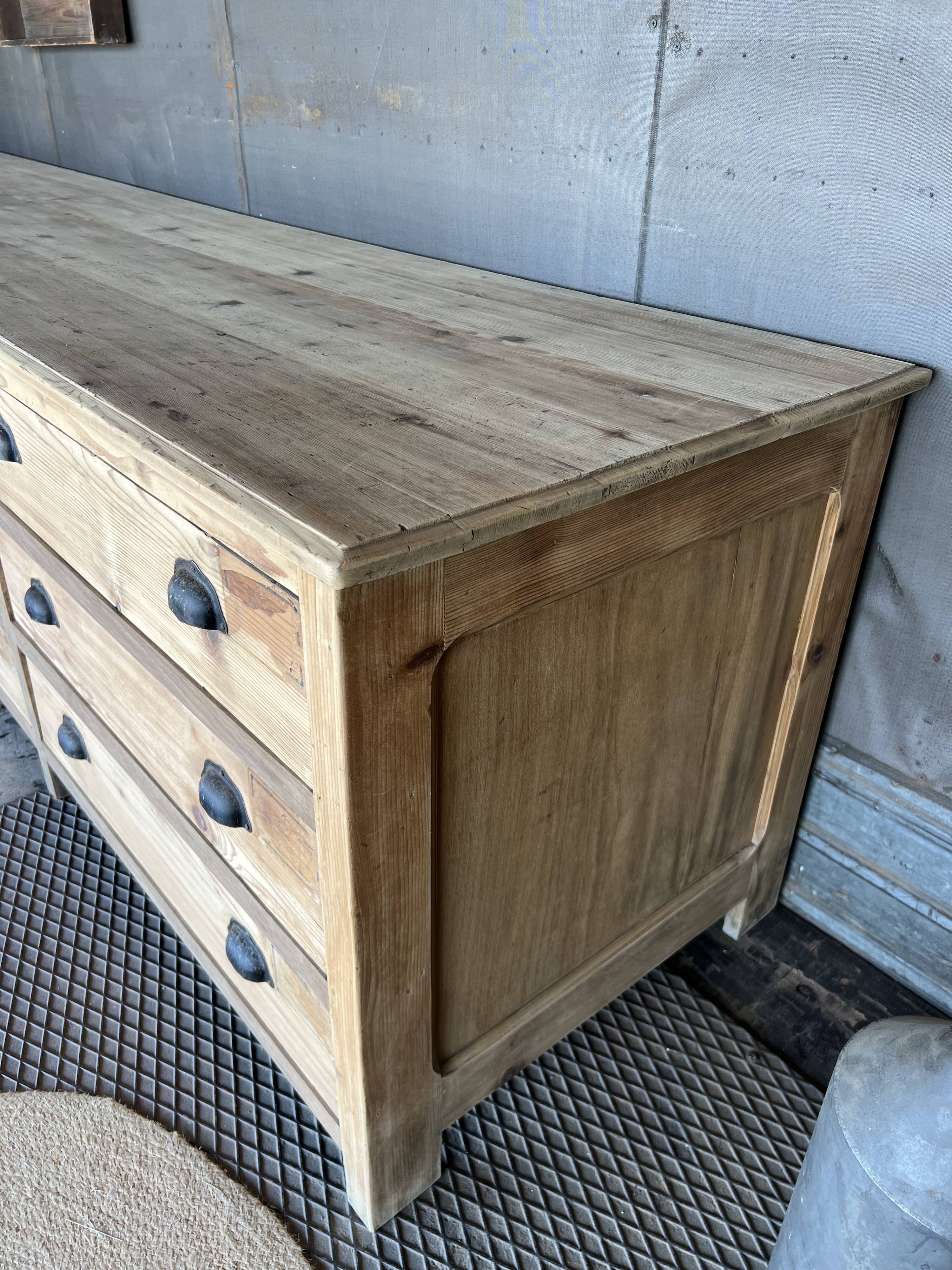 Old draper's furniture, raw wood